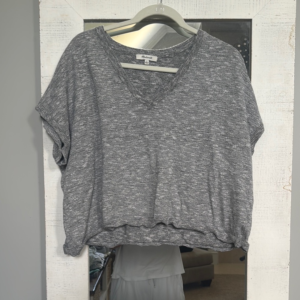 Madewell Gray V-Neck Women's Top